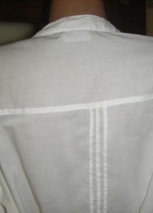 Шикарная белая хлопковая блуза с вышивкой и пояском, размер l - 16 - 508 фото
