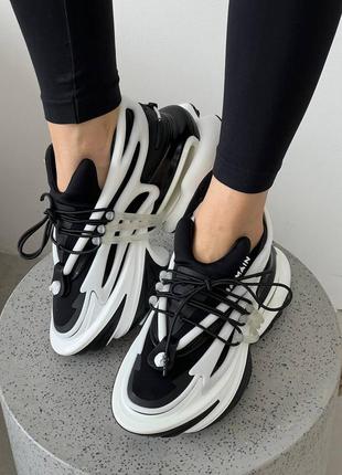 Кросівки balmain unicorn low-top black/white сірі жіночі / чоловічі