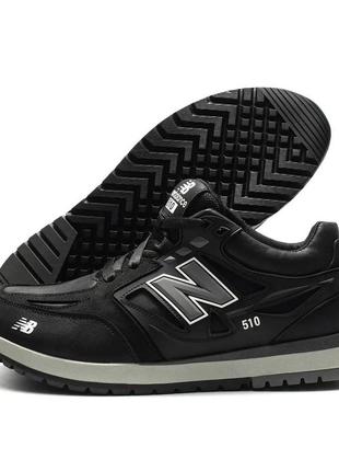 Чоловічі шкіряні кросівки nb clasic black, чоловічі спортивні туфлі чорні, кеди повсякденні. чоловіче взуття4 фото