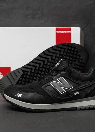 Мужские кожаные кроссовки nb clasic black, мужские спортивные туфли черные, кеды повседневные. мужская обувь8 фото