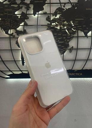 Чехол silicone case с микрофиброй для iphone 15 pro max,качественный чехол для айфон 15 про макс(цвет белый)