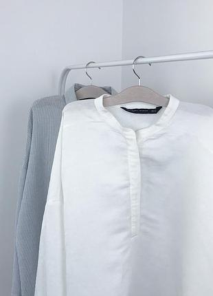 Льняная оверсайз рубашка zara