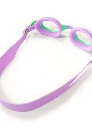Окуляри для плавання дитячі leacco бірюзово-фіолетові2 фото