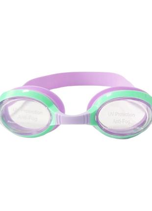 Окуляри для плавання дитячі leacco бірюзово-фіолетові3 фото