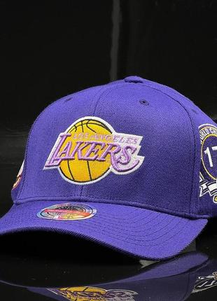 Оригінальна фіолетова кепка mitchell & ness los angeles lakers