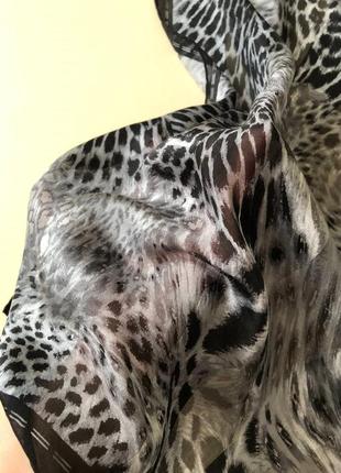 Шелковый платок шейный платок шелковый платок шелковый roeckl рекл леопардовый принт животный8 фото