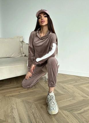 Женский спортивный велюровый костюм весна демисезон3 фото