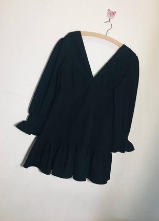 Черное платье с плиссированной юбкой и длинными рукавами koco & k л brandusa7 фото