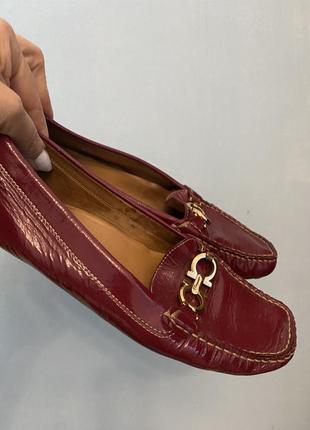 Мокасины 37 salvatore ferragamo оригинал натуральная кожа полностью6 фото