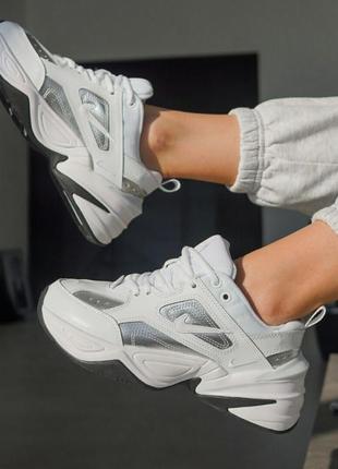 Шикарні кросівки nike m2k tekno white & silver кросівки