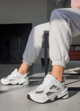 Шикарні кросівки nike m2k tekno white & silver кросівки8 фото