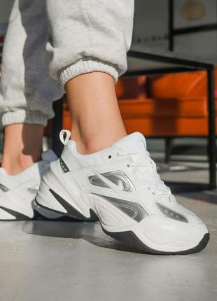 Шикарні кросівки nike m2k tekno white & silver кросівки9 фото