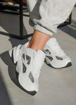 Шикарні кросівки nike m2k tekno white & silver кросівки2 фото