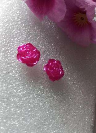 Сережки гвоздики троянди нові5 фото