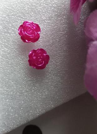 Сережки гвоздики троянди нові4 фото