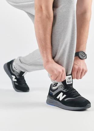 Мужские замшевые кроссовки new balance 997h black white gray, мужские кеды нью беленс черные. мужская обувь