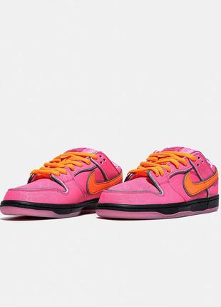 Кроссовки nike sb dunk low powerpuff girls - blossom розовые женские