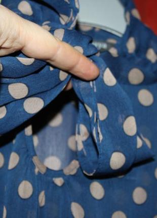 Красивая стильная блузка в горох, размер 8, s от papaya4 фото