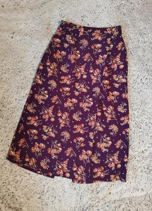 Длинная юбка на запах с цветочным принтом1 фото