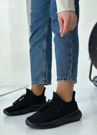 Черные текстильные кроссовки сетка1 фото
