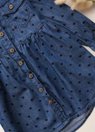 Стильна  джинсова сукня сорочка f&f в горох 4-5 р3 фото