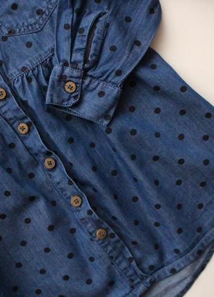 Стильна  джинсова сукня сорочка f&f в горох 4-5 р4 фото
