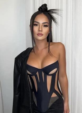 Кроп топ,корсет,вечерний,сетка