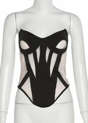 Кроп топ,корсет,вечерний,сетка