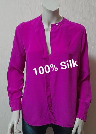 Неперевершена шовкова блузка малинового кольору polo ralph lauren, 💯 оригінал