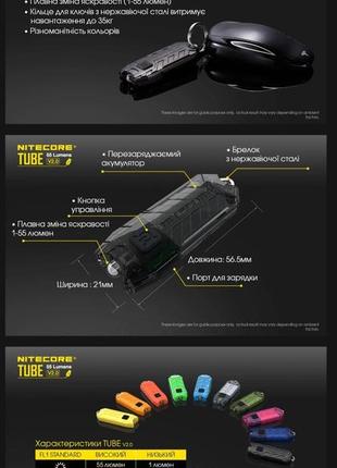 Наключний ліхтар nitecore tube v2.0, помаранчевий5 фото