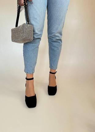 Туфлі, чорні, екозамша