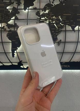 Чохол з мікрофіброю для iphone 13 pro silicone case,чохол з мікрофіброю для айфон 13 про (колір білий)1 фото