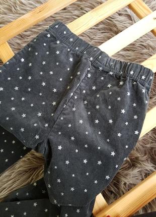 Вельветовые штанишки со звездочками (графитовый цвет)👭8 фото