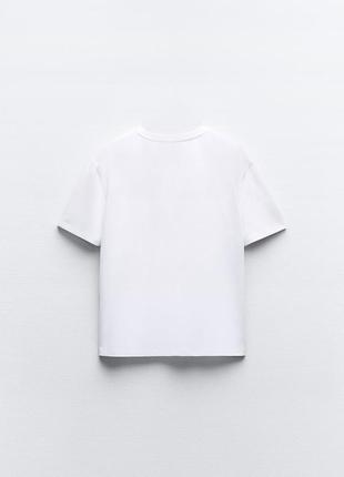 Стильная футболка zara с вышивкой топ майка6 фото