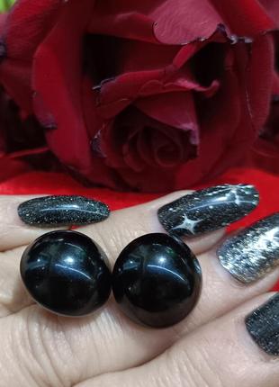 Вінтажні чорні сережки - гвоздики, пусети ( європа )4 фото