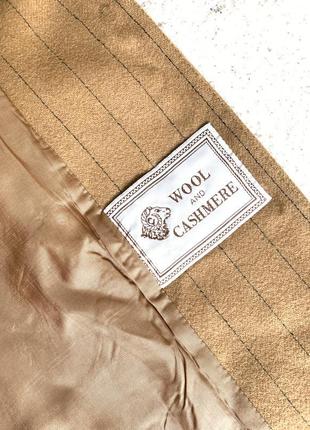 Трендовий теплий однобортний піджак кольору кемел у смужку ouiset (розмір 40-42)3 фото