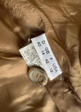 Трендовий теплий однобортний піджак кольору кемел у смужку ouiset (розмір 40-42)5 фото