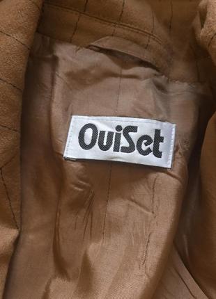 Трендовий теплий однобортний піджак кольору кемел у смужку ouiset (розмір 40-42)9 фото