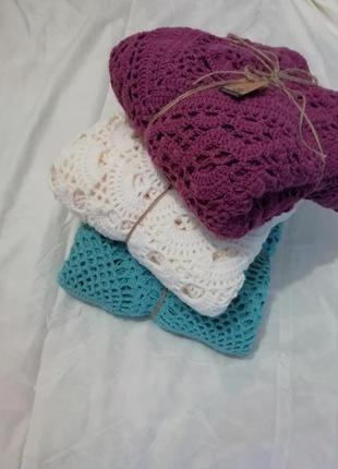 Вязаный палатин, шаль ручной работы.