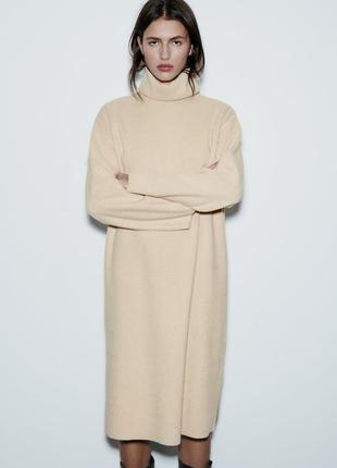Платье свитер от zara платье миди6 фото