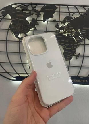 Чохол-накладка silicone case з мікрофіброю для iphone 14 pro,якісний чохол для айфон 14 про (колір білий)