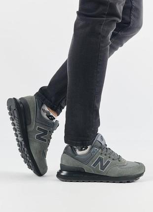 Мужские замшевые кроссовки new balance prm classic dark gray black, мужские кеды нью беленс сер. мужская обувь