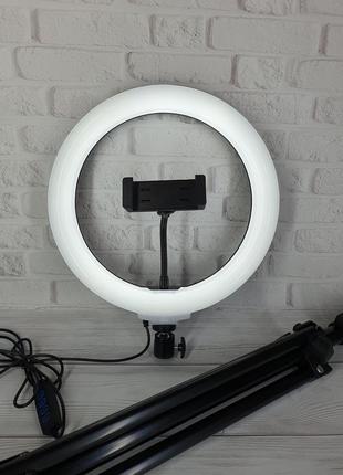 Світлодіодна кільцева лампа 26 см на штативі 2 метри з тримачем для телефону