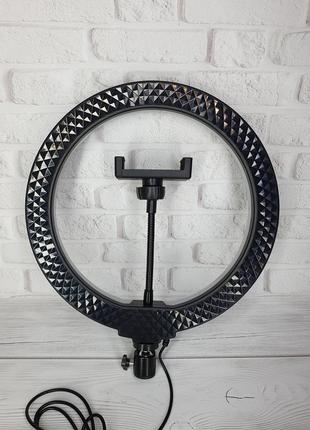 Світлодіодна кільцева лампа 26 см на штативі 2 метри з тримачем для телефону