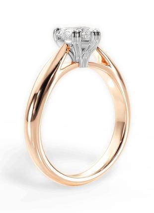 Золотое кольцо с бриллиантом 1,00 карат сердце. лабораторный бриллиант cvd. для предложения/помолвки3 фото