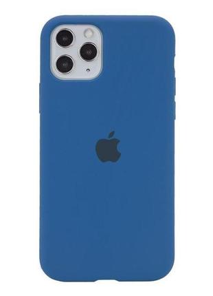 Чехол silicone case для iphone 11 pro blue navy (силиконовый чехол blue navy силикон кейс айфон 11 про) full1 фото