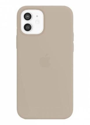 Чехол full silicone case для iphone 12 mini beige (силиконовый чехол beige силикон кейс на айфон 12 мини)