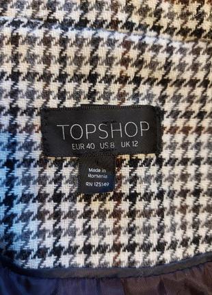 Шерстяное шерстяное деми пальто topshop состояние нового, р. 406 фото