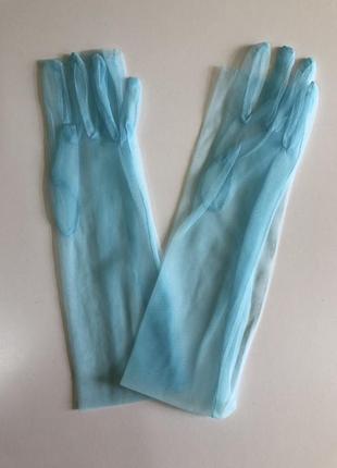 Довгі фатинові рукавички фатиновые перчатки 7213 фото