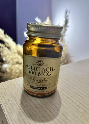 Solgar folic acid 400 mgg 100 шт фолієва кислота